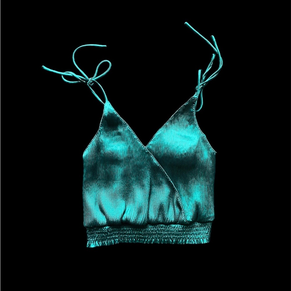 ASTR the label Astrid Emerald Green Tie Strap Tank Top Size S